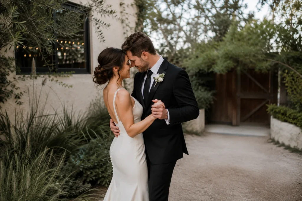 Couple holding hands outdoors
