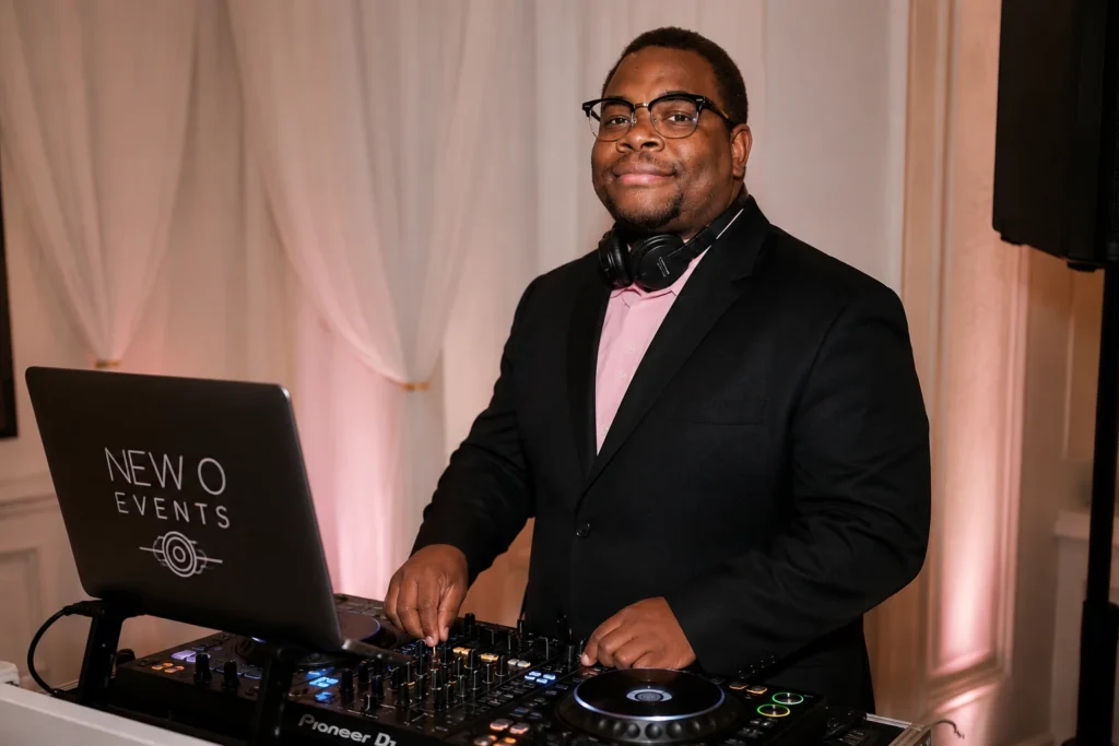 AI-generated portrait of the New O Events owner at a DJ controller